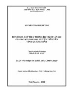 Đánh giá kết quả trồng rừng thuộc dự án 661 giai đoạn 1998 – 2010 tại huyện tiên yên   tỉnh quảng ninh 