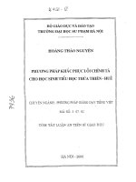 Phương pháp khắc phục lỗi chính tả cho học sinh tiểu học thừa thiên huế 