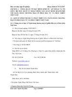 TÌNH HÌNH tổ CHỨC KIỂM TOÁN của NGÂN HÀNG TMCP đầu tư và PHÁT TRIỂN VIỆT NAM CHI NHÁNH THANH hóa