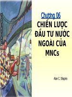 Bài giảng đầu tư quốc tế  chương 6   chiến lược đầu tư nước ngoài của MNCs