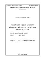 Nghiên cứu một số giải pháp nâng cao chất lượng thu tín hiệu trong đài radar tt 
