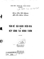 Vấn đề cải cách điền địa và nếp sống tại nông thôn 