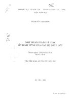 Một số bài toán về tính ổn định vững của các hệ động lực 