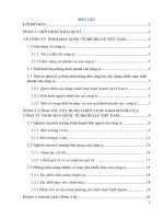 CÔNG tác xây DỰNG CHIẾN lược KINH DOANH của CÔNG TY TNHH MAY QUỐC tế MICHELLE VIỆT NAM 