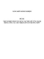 skkn một số BIỆN PHÁP “xây DỰNG tập THỂ VỮNG MẠNH” TRONG CÔNG tác CHỦ NHIỆM học SINH