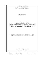 Quản lý giáo dục tính kỷ luật học tập cho học sinh trường văn hóa I
