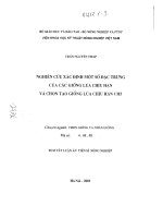 Nghiên cứu xác định một số đặc trưng của các giống lúa chịu hạn và chọn tạo giống lúa chịu hạn CH5 