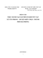 THỰC HÀNH tại CLB TRẺ EM KHUYẾT tật xã tân PHONG – HUYỆN KIẾN THỤY  THÀNH PHỐ hải PHÒNG 