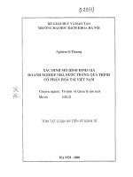 Xác định mô hình định giá doanh nghiệp nhà nước trong quá trình cổ phần hóa tại việt nam 