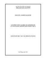 GIẢI PHÁP NÂNG CAO HIỆU QUẢ KINH DOANH của NGÂN HÀNG THƯƠNG mại cổ PHẦN VIỆT á 