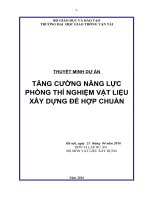 Thuyết minh dự án tăng cường năng lực của phòng thí nghiệm vật liệu xây dựng để hợp chuẩn 