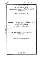 Khảo sát lỗi ngữ pháp tiếng việt của người nước ngoài 