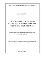 Thực hiện nguyên tắc đảng gắn bó mật thiết với nhân dân trong giai đoạn hiện nay tt