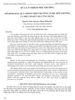Xử lý ô nhiễm môi trường  mô hình hóa quá trình thiết bị công nghệ môi trường và một số kết quả ứng dụng