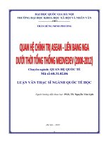 Quan hệ chính trị ASEAN   liên bang nga dưới thời tổng thống medvedev ( 2008  2012) 