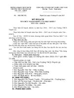 KẾ HOẠCH TỔ CHỨC NGOẠI KHÓA NGỮ VĂN KHỐI 7