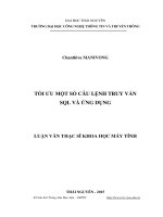 Tối ưu một số câu lệnh truy vấn SQL và ứng dụng