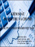 kiểm soát chi phí doanh thu trong kế toán quản trị