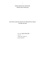 BÀI DỰ THI CUỘC THI ỨNG XỬ TÌNH HUỐNG SƯ PHẠM CỦA HỌC SINH NĂM HỌC 20152016 ĐẠT GIẢI III CẤP HUYỆN