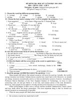 Đề kiểm tra tiếng anh học kỳ II lớp 9 năm học 2011 2012