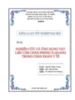 Nghiên cứu và ứng dụng vật liệu che chắn phòng x quang trong chẩn đoán y tế 