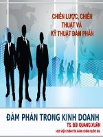 TÂM LÝ KINH DOANH :  CHIẾN LƯỢC, CHIẾN THUẬT VÀ  KỸ THUẬT ĐÀM PHÁN  -  Tiến Sĩ  BÙI QUANG XUÂN