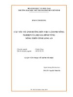 Các yếu tố ảnh hưởng đến việc làm phi nông nghiệp của hộ gia đình vùng nông thôn tỉnh long an 