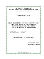 phân tích những yếu tố ảnh hưởng đến thời gian thông quan giải phóng hàng hóa nhập khẩu cảng biển tại cục hải quan tp  hồ chí minh 