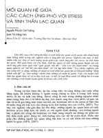 Mối quan hệ giữa các cách ứng phó với stress và tinh thần lạc quan