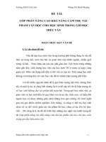 Sáng kiến kinh nghiệm  góp phần nâng cao khả năng cảm thụ tác phẩm văn học cho học sinh trong giờ đọc hiểu môn văn 