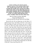 Tăng cường xây dựng đảng trong sạch, vững mạnh, phát huy sức mạnh toàn dân tộc, dân chủ xã hội chủ nghĩa, đẩy mạnh toàn diện, đồng bộ công cuộc đổi mới, bảo vệ vững chắc tổ quốc, giữ vững môi trường hòa bình, ổn định