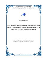 mức độ hài lòng về môi trường đầu tư tỉnh long an đánh giá của các doanh nghiệp có vốn đầu tư trực tiếp nước ngoài 