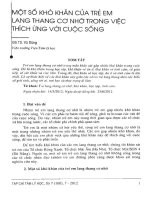 Một số khó khăn của trẻ em lang thang cơ nhỡ trong việc thích ứng với cuộc sống - GS.TS. Vũ Dũng