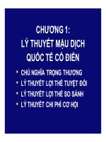 Bài giảng Kinh tế quốc tế - Chương 1- Lý thuyết mậu dịch quốc tế cổ điển