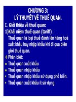 Bài giảng Kinh tế quốc tế - Chương 3- Lý thuyết về thuế quan