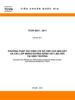 PHƯƠNG PHÁP XÁC ĐỊNH CHỈ SỐ CBR CỦA NỀN ĐẤT VÀ CÁC LỚP MÓNG ĐƯỜNG BẰNG VẬT LIỆU RỜI TẠI HIỆN TRƯỜNG