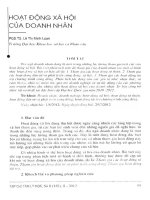 Hoạt động xã hội của doanh nhân   PGS  TS  lê thị minh loan