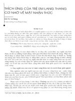 Thích ứng của trẻ em lang thang cơ nhỡ về mặt nhận thức   GS TS  vũ dũng