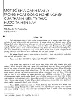 Một số khía cạnh tâm lý trong hoạt động nghề nghiệp của thanh niên trí thức nước ta hiện nay   ths  nguyễn thị phương hoa