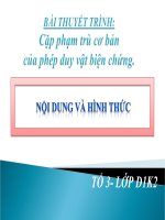 Cặp phạm trù cơ bản nội dung và hình thức