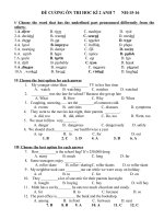 Đề cương ôn tập học kỳ II môn anh văn lớp 7