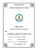 tiểu luận cơ học lượng tử nâng cao