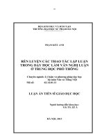 Rèn luyện các thao tác lập luận trong dạy học làm văn nghị luận ở THPT