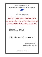những nhân tố ảnh hưởng đến đa dạng hóa thu nhập của nông hộ ở vùng đồng bằng sông cửu long 