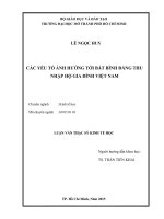 các yếu tố ảnh hưởng tới bất bình đẳng thu nhập hộ gia đình việt nam 