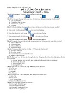 Đề cương ôn tập môn Tin 6 có đáp án