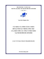 tác động của tính cách cá nhân đến sự tích cực trong công việc 