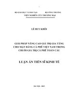 Giải pháp nâng cao giá trị gia tăng cho mặt hàng cà phê việt nam trong chuỗi giá trị cà phê toàn cầu