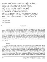 Định hướng giá trị việc làm, mong muốn về đào tạo, hỗ trợ phát triển nghề của người lao động ở các đơn vị sự nghiệp công khi chuyển sang cơ chế mới - Lâm Thanh Binh