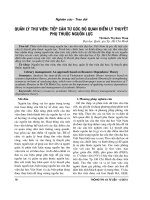 Quản lý thư viện- Tiếp cận từ góc độ quan điểm lý thuyết phụ thuộc nguồn lực